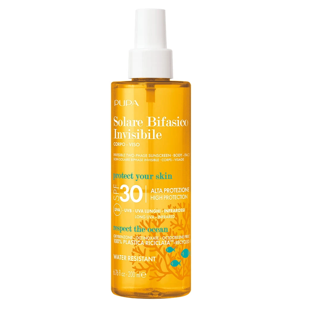 Pupa Soin Solaire Biphase Invisible Corps Visage SPF 30 200 Ml